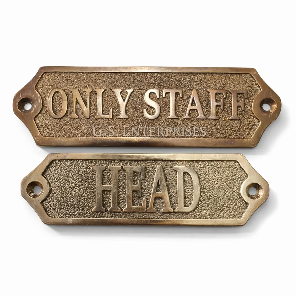 Brass Custamizable Name Plates for Office, Staff, Head, Wahroom Doors