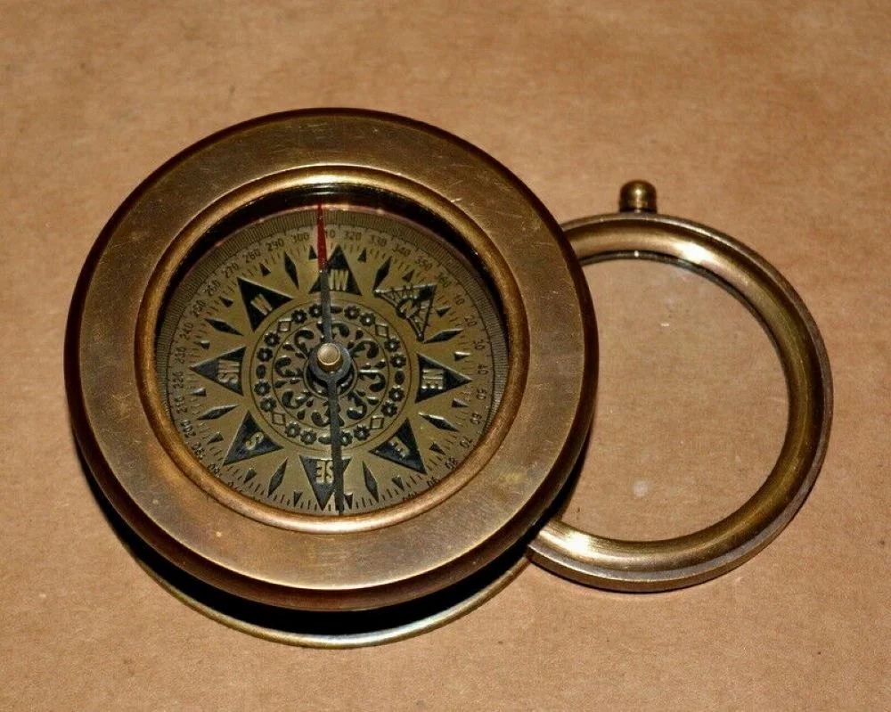 6 Inch Antique Vintage Brass Compass