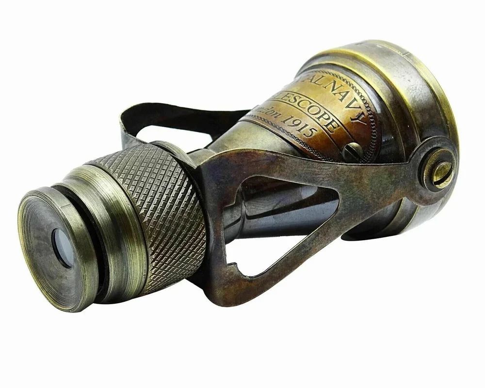 1.5 Inch Brass Antique Vintage Monocular Telescope Nautical Compass