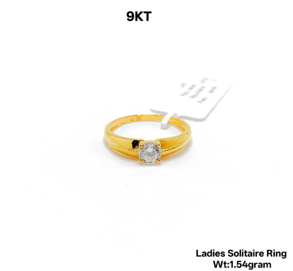 9KT New Design Gold Ladies Solitaire Ring