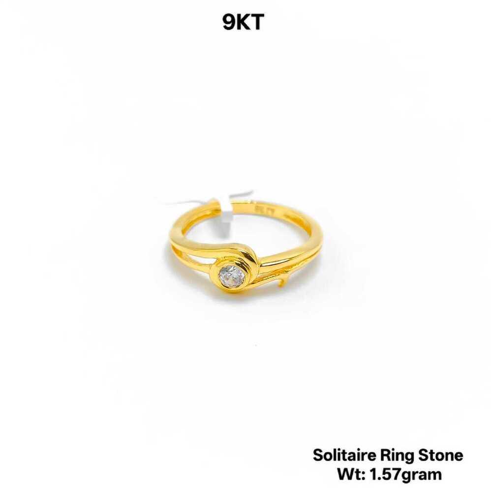 9KT New Design Gold Ladies Solitaire Ring