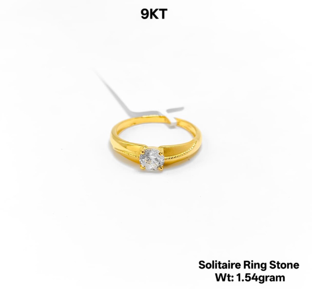 9KT New Design Gold Ladies Solitaire Ring