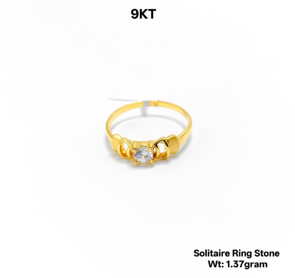 9KT New Design Gold Ladies Solitaire Ring