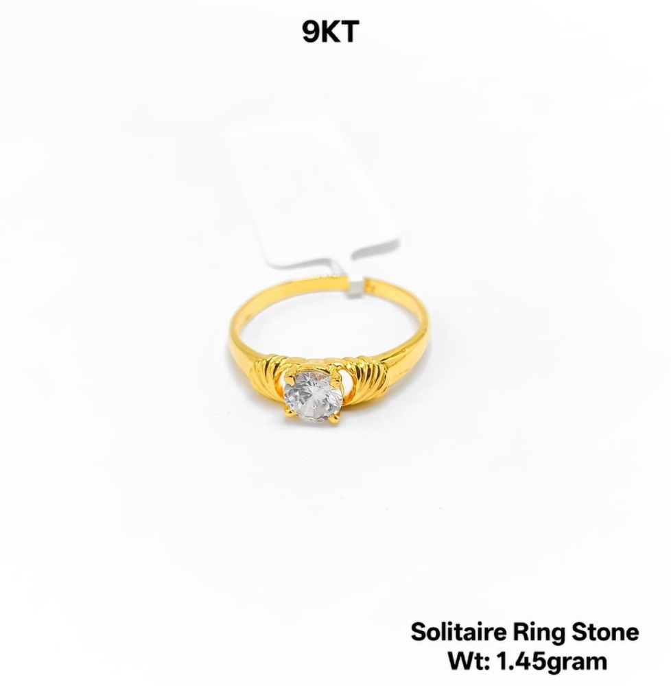 9KT New Design Gold Ladies Solitaire Ring