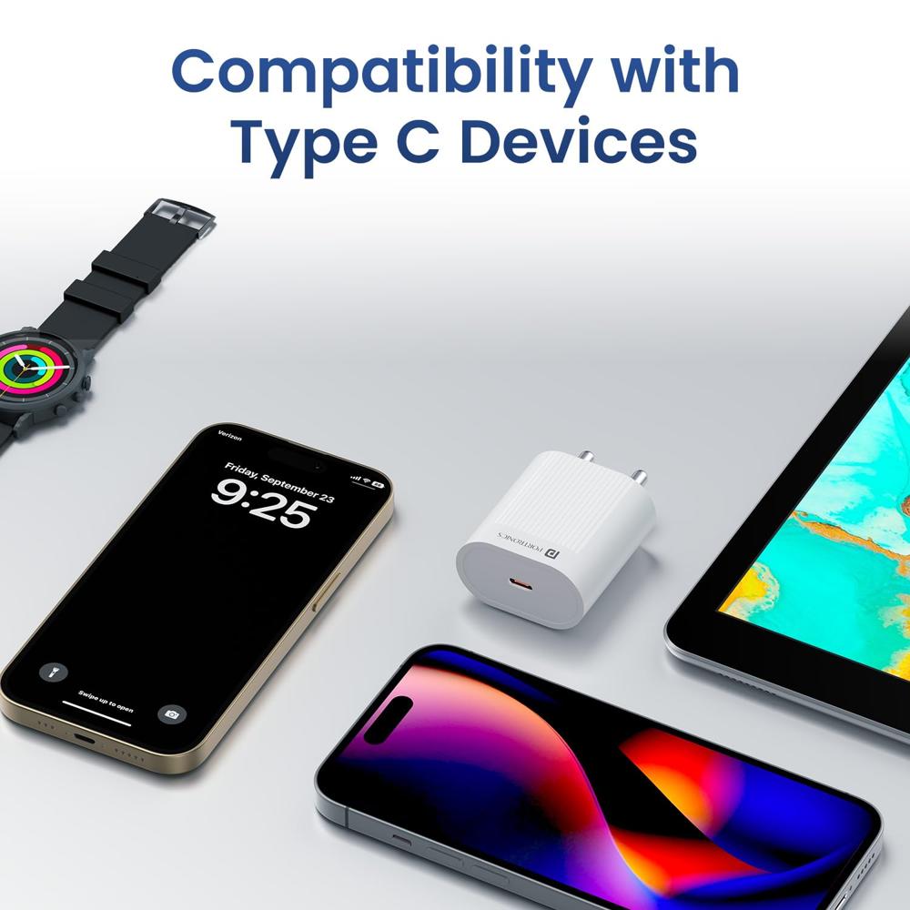 Portronics 45W Adapto 45A Type C Super Fast Charging Adaptor,