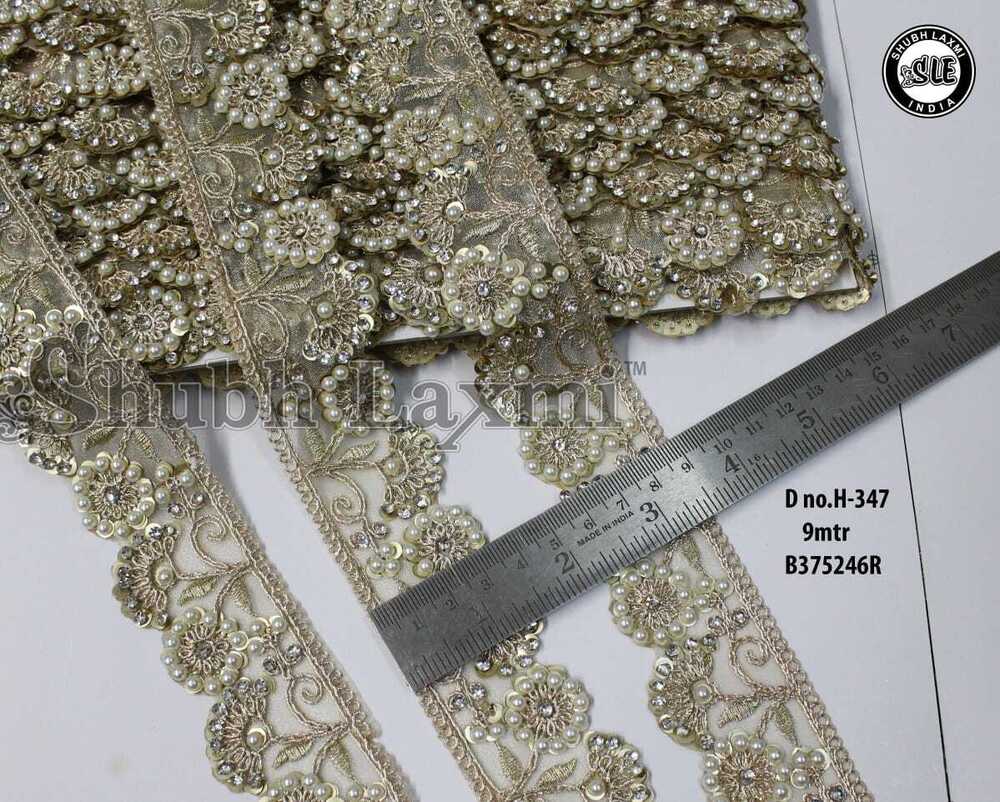 Fancy Stone Handwork Lace