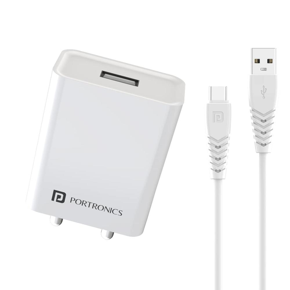 Portronics Adapto 62 C 2.4A Fast Wall Charger with 1M Type C
