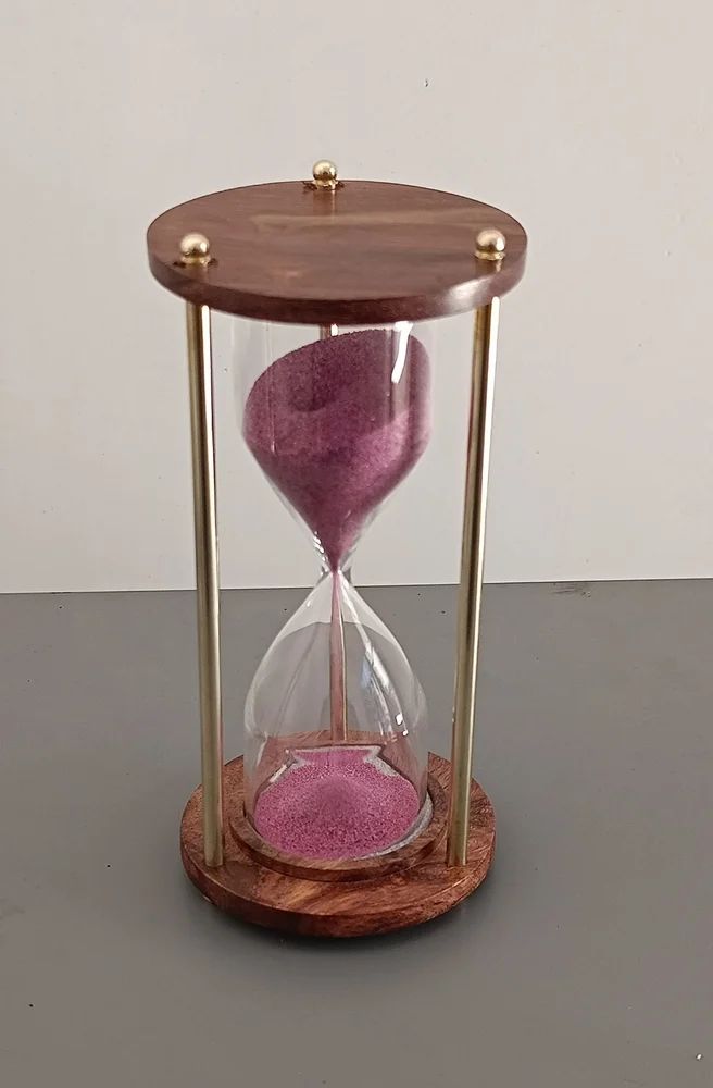 Brass Antique Sand Timer 5 Minutes Brass and Wood Sand Timer Hourglass Sand Timer Brass Sand