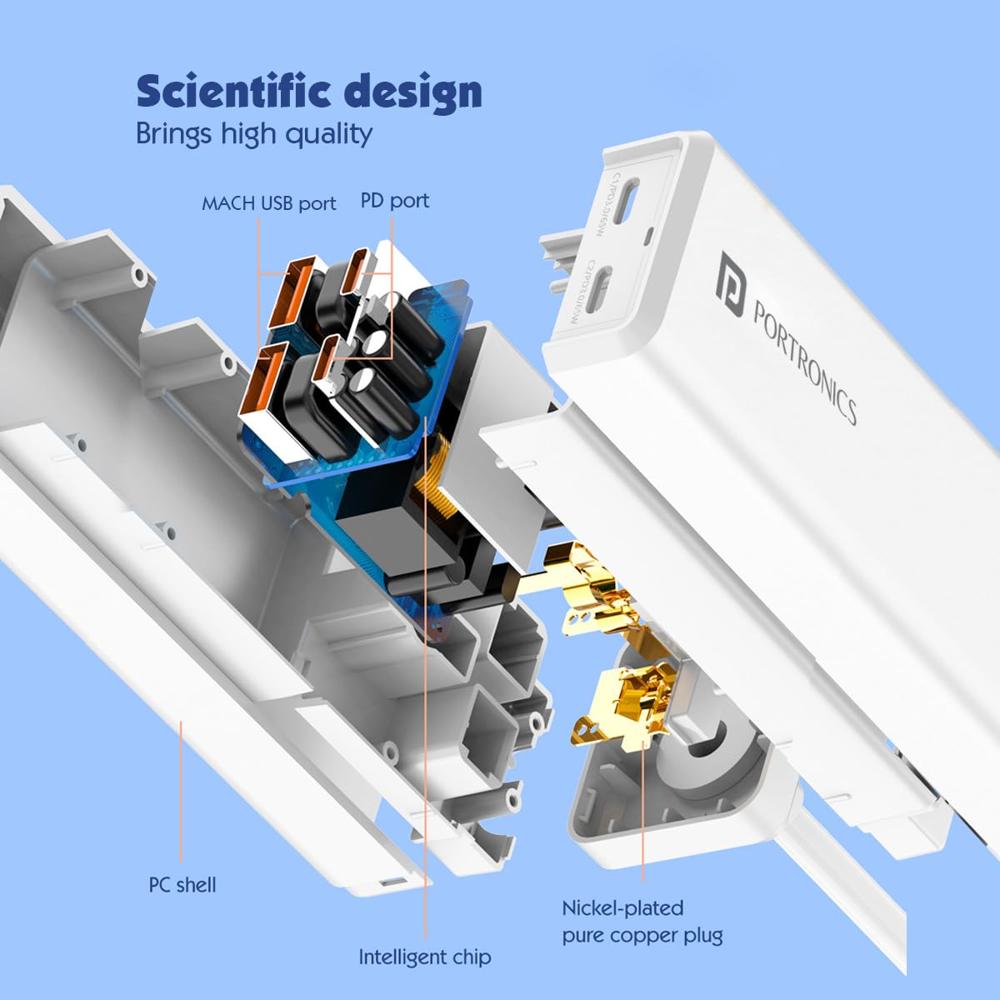 Portronics Adapto Volt 65 65W High Speed 5-in-1 Power Strip