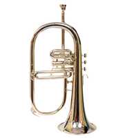Nickle Plated Fugule Horn - Nickel Plated Brass, 12-14 Inches, Silver | 3 Piston Valves, Bright Tone, Beginner To Intermediate