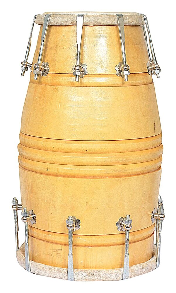 Mango Wood Natural Colour Dholak