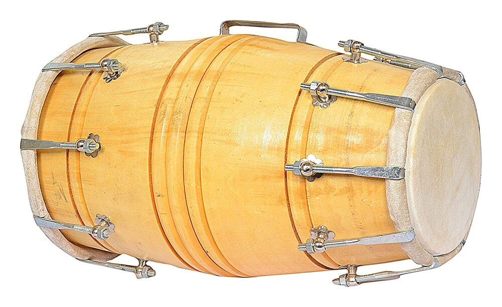 Mango Wood Natural Colour Dholak