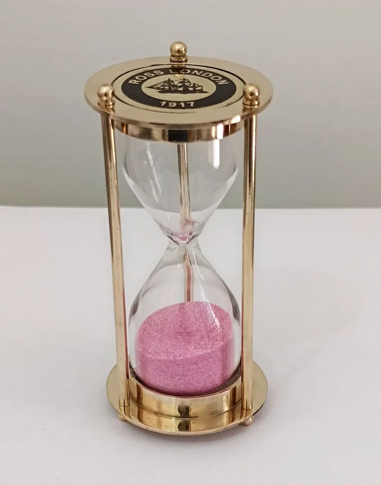 Antique 4'' Brass Antique Desktop Sand Timer For Desktop