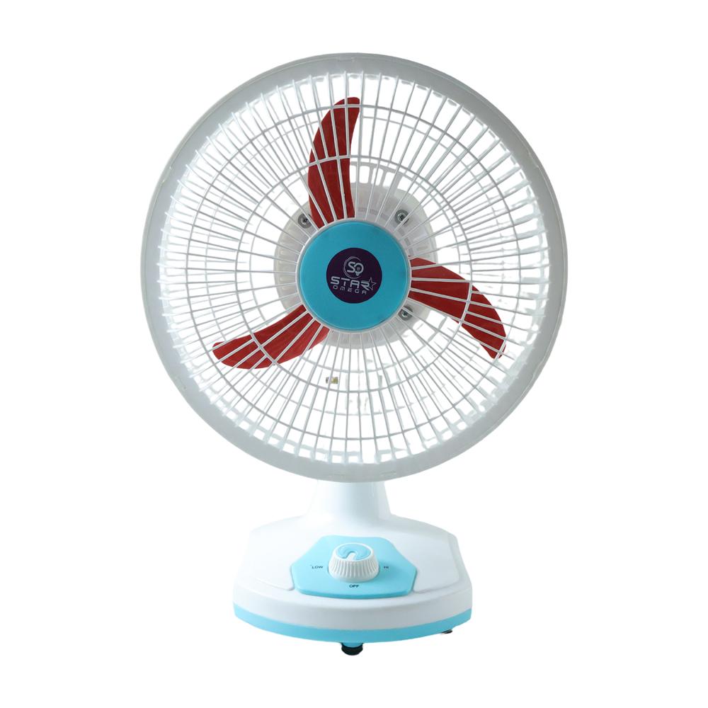 OMEGA 12V Rechargeable Table Fan with LED Light (1 Pc)