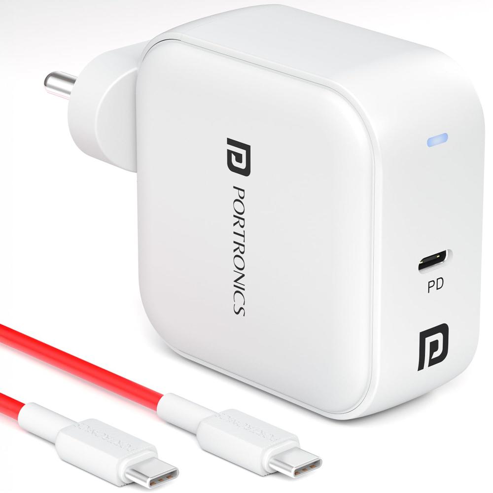Portronics Adapto 65C 65W Type C PD Super Fast Charger Adaptor
