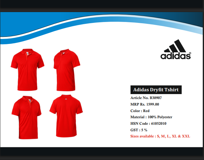ADIDAS RED T-SHIRT