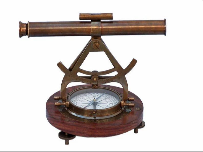 Solid Brass Alidade Compass 14"