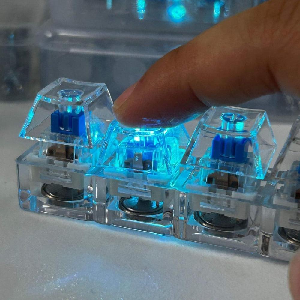 LED Keyboard Fidget Keychain  Mini Mechanical Click Fun