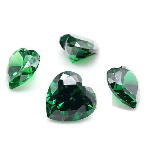 Nano Green Heart Shape Cubic Zirconia