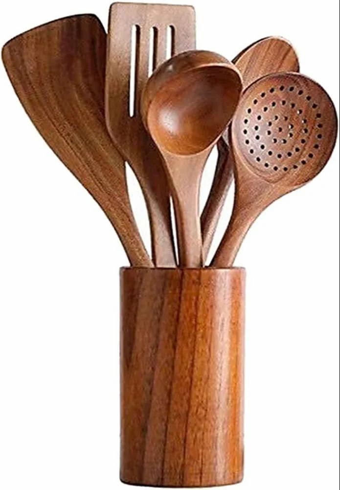 Wooden Kitchen Cooking Utensils Set 6 Pcs