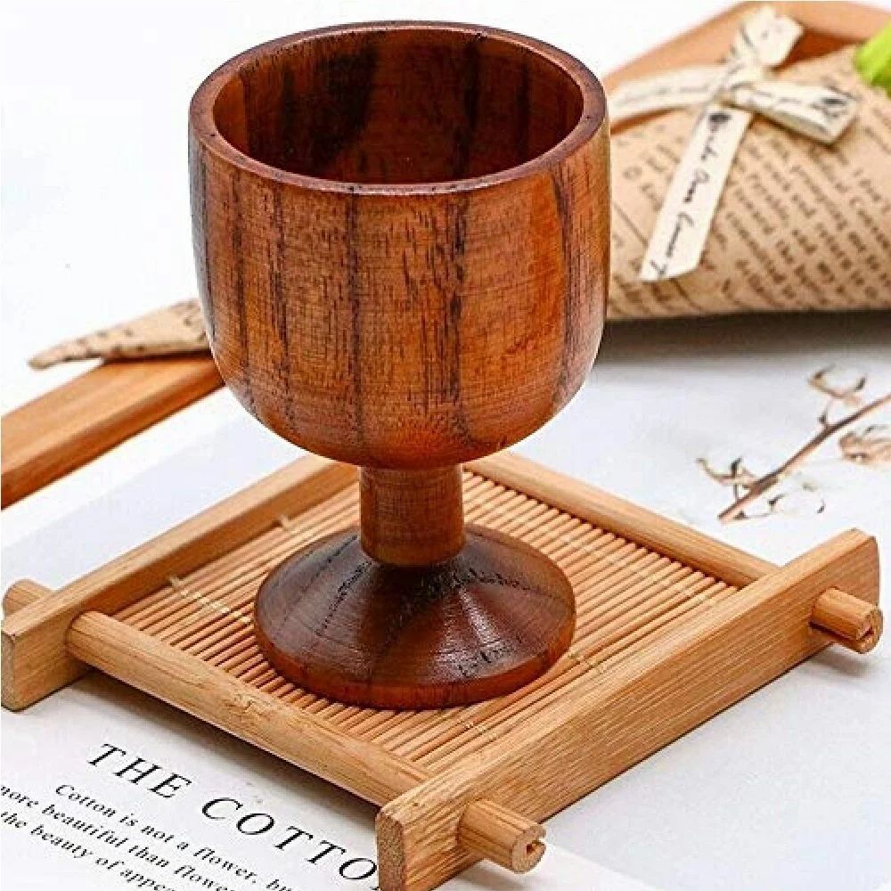 Wooden Wi-ne Glass Exquisite Creative Solid Wood Glass Jujube Wi-ne Glass