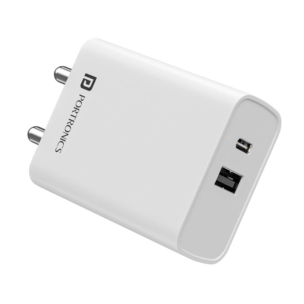 Portronics Adapto 70 33W Fast Charger Adapter with Dual Output
