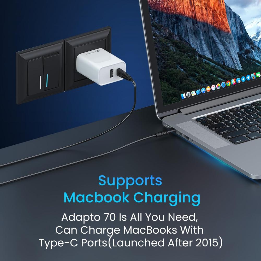 Portronics Adapto 70 33W Fast Charger Adapter with Dual Output