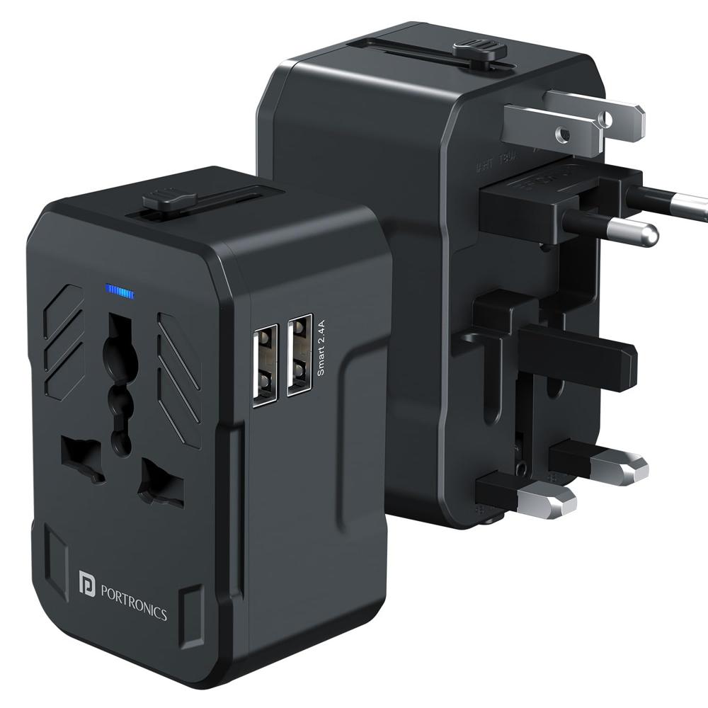 Portronics Juicemate 2 Universal Travel Adapter with 12W
