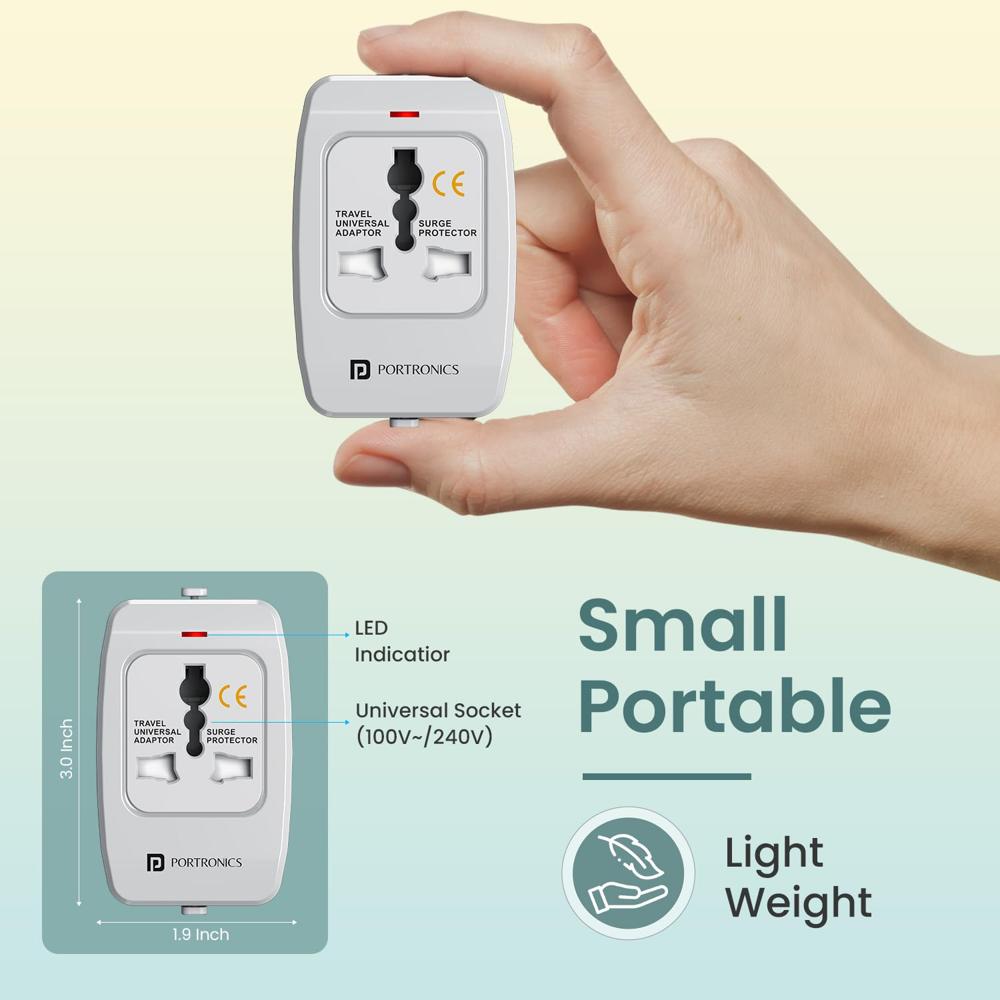 Portronics Juicemate 3 Universal Travel Adapter with 6A AC Socket