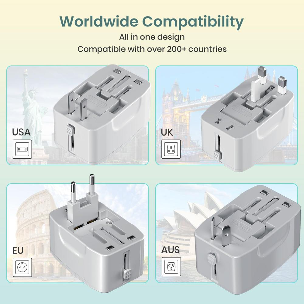 Portronics Juicemate 3 Universal Travel Adapter with 6A AC Socket