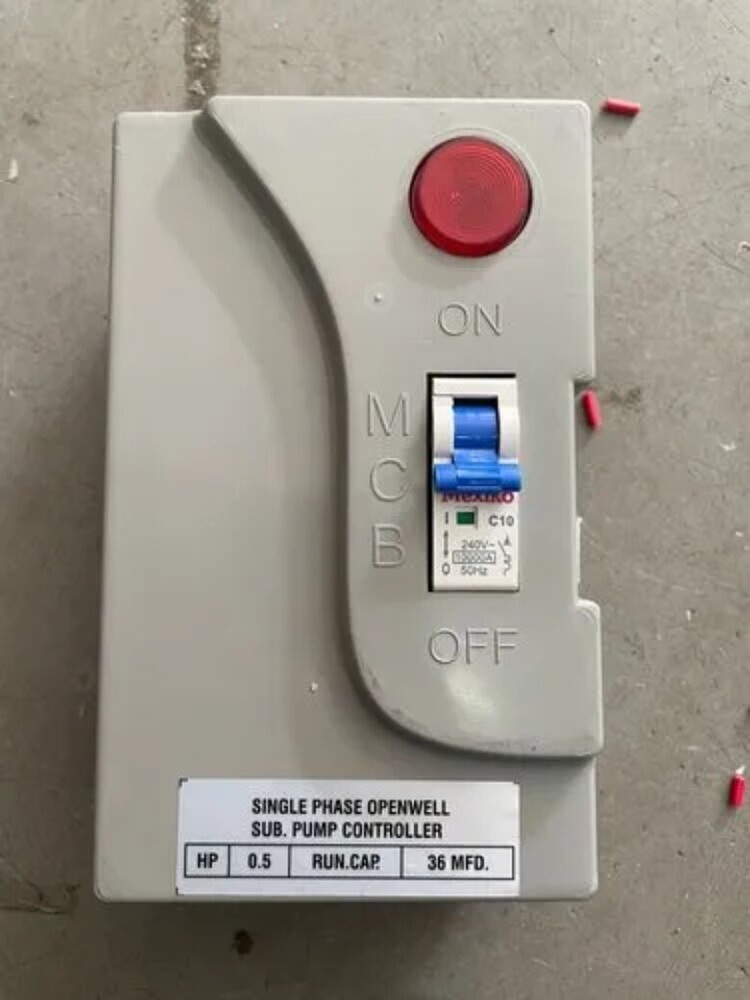 Single Phase Openwell Monoset Pump Panel - Pvc Material, 20 Ampere Rated Current, 220-240 Volt Rated Voltage | Warranty Included
