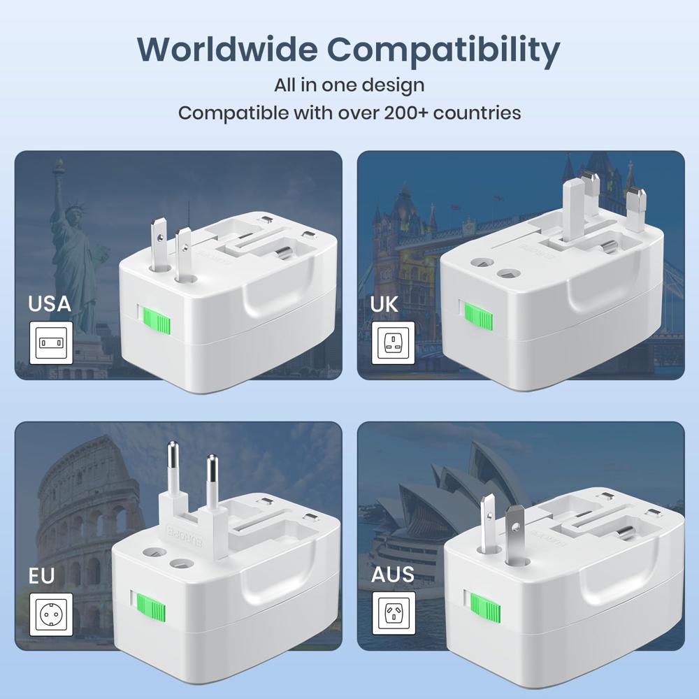 Portronics Juicemate Go Universal Travel Adapter with 6A AC Socket