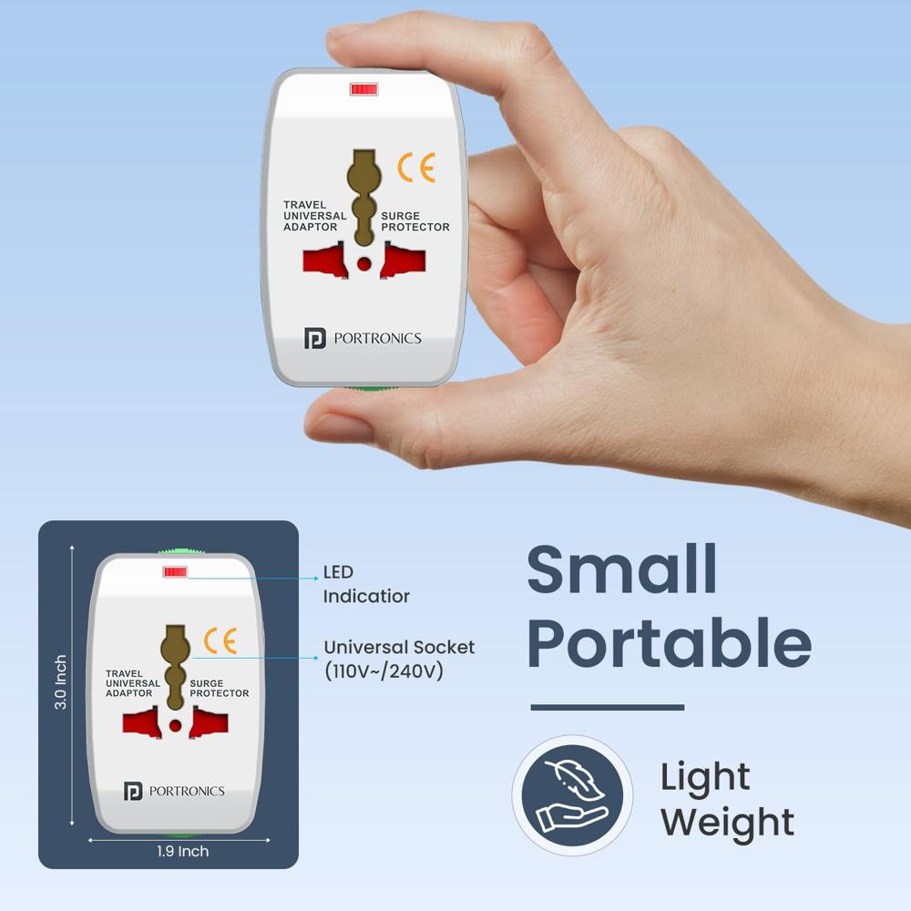 Portronics Juicemate Go Universal Travel Adapter with 6A AC Socket