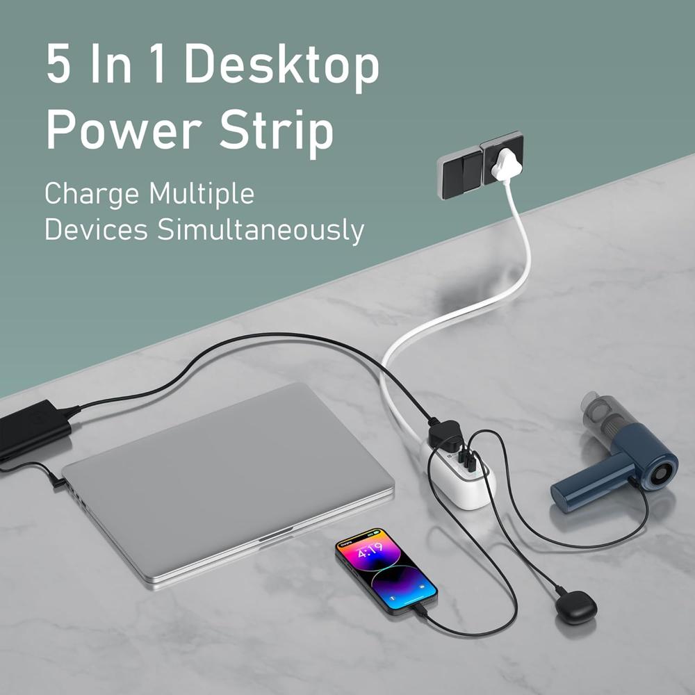 Portronics 67W Volt 65 Pro High Speed Smart Desktop Charger, 1M