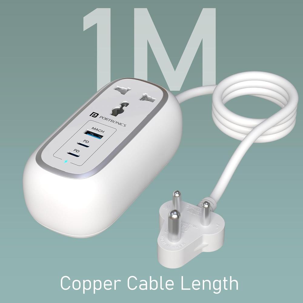 Portronics 67W Volt 65 Pro High Speed Smart Desktop Charger, 1M