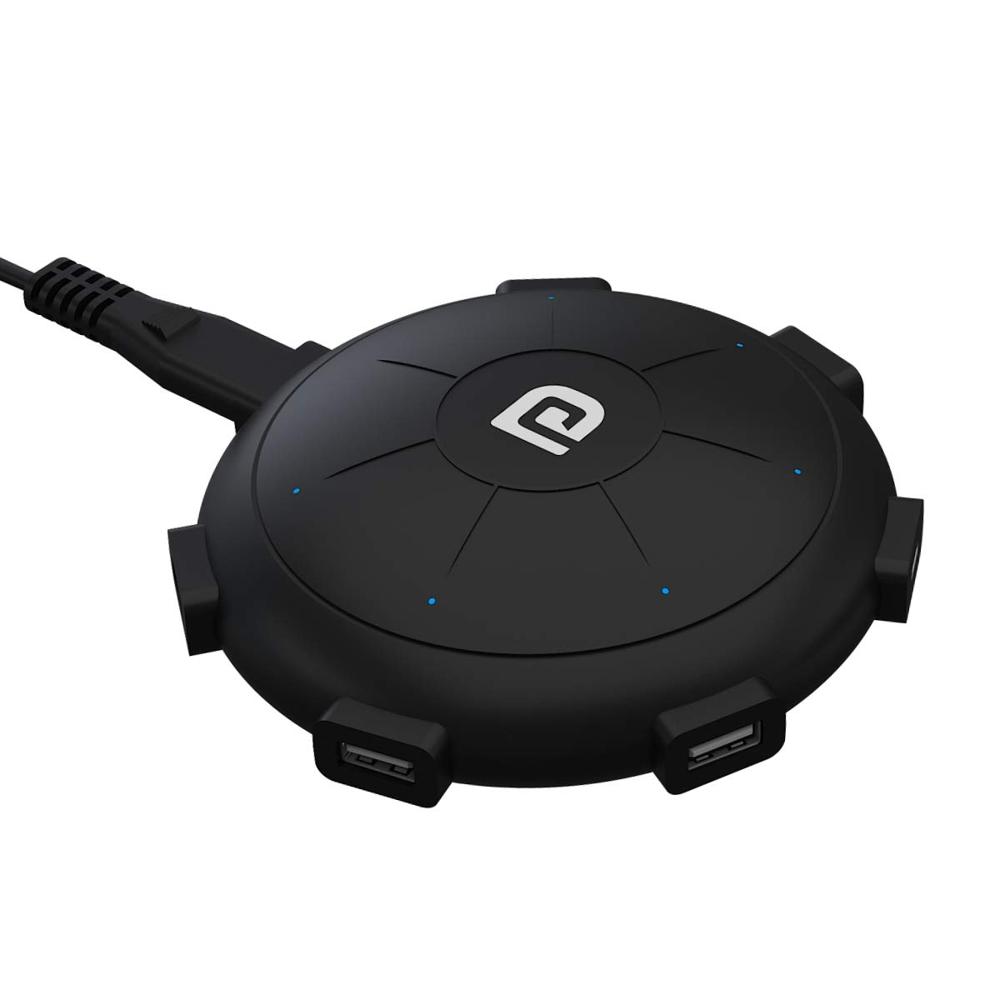 Portronics UFO PRO 6Ports, 60W चार्जिंग स्टेशन PD + QC आउटपुट के साथ (काला)