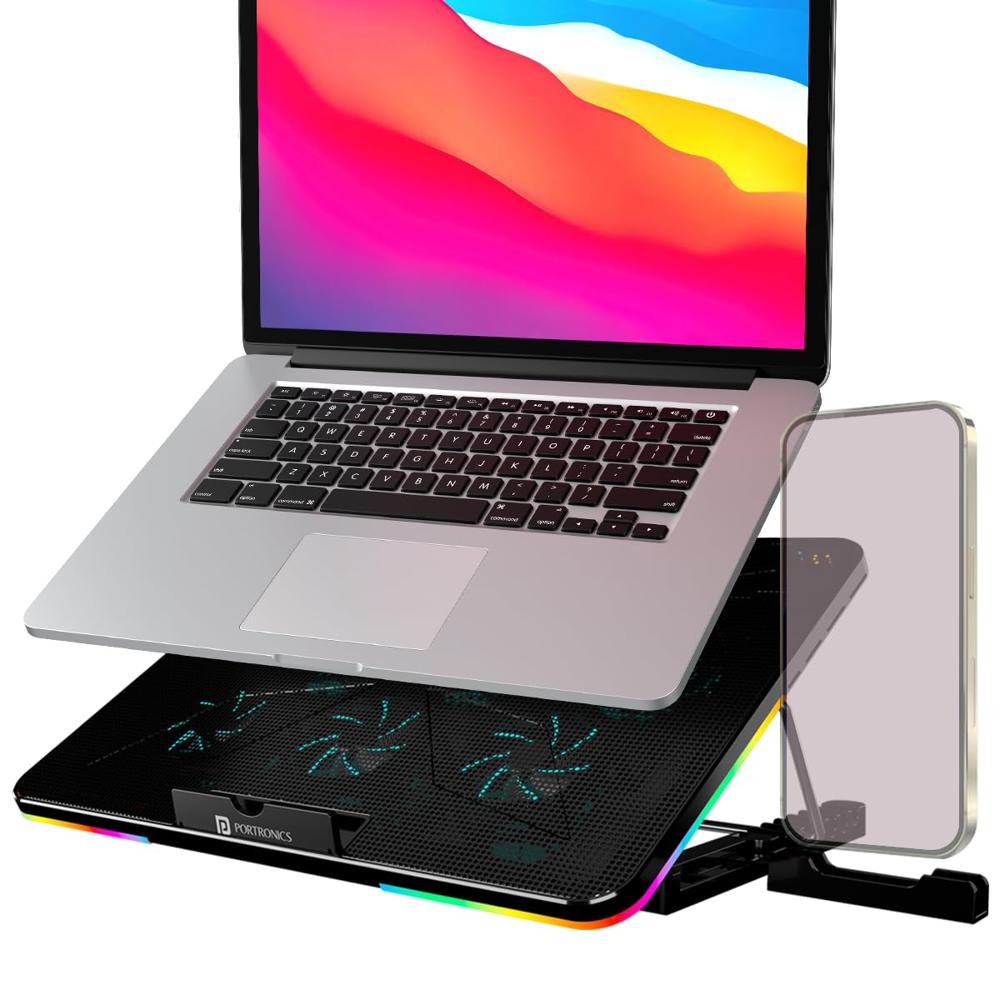 Portronics My Buddy Air Cooling Pad Laptop Stand with 6 Cooling
