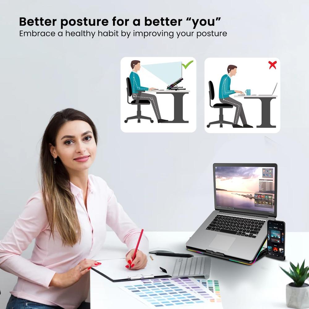 Portronics My Buddy Air Cooling Pad Laptop Stand with 6 Cooling