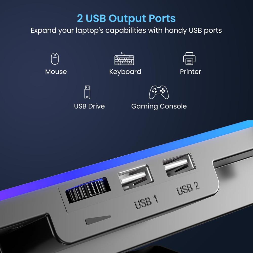 Portronics My Buddy Air Pro Laptop Cooling Pad with 6 Cooling Fans, 5-Level