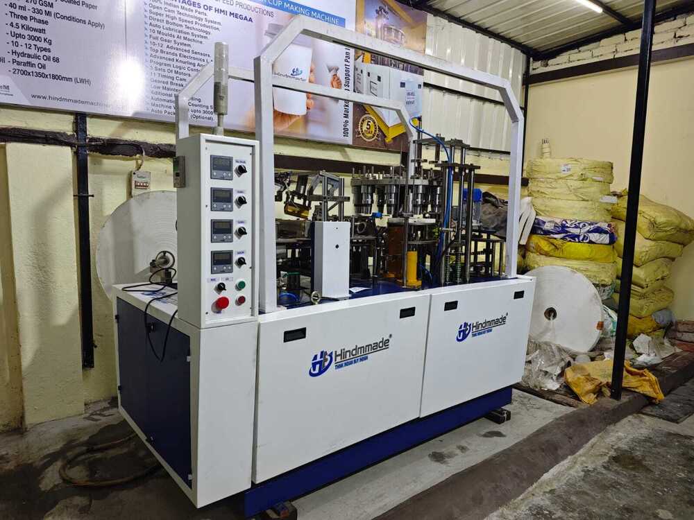 High Speed Paper Cup Making Machine - Steel Material, 1000 Cups Capacity, Plc Control System, Automatic Operation, 1000 Cutting Speed