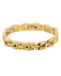 Rich Look Gold Plated Bracelet - Copper Alloy, 2.4 Inch Diameter, Yellow Gold Plated, Anti-tarnish, Nickel-free, Textured Pattern, Box Clasp