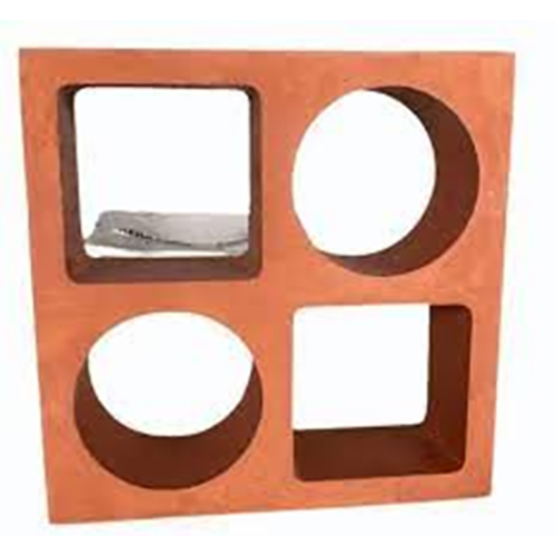 Qubic Jaali - Color: Terracotta