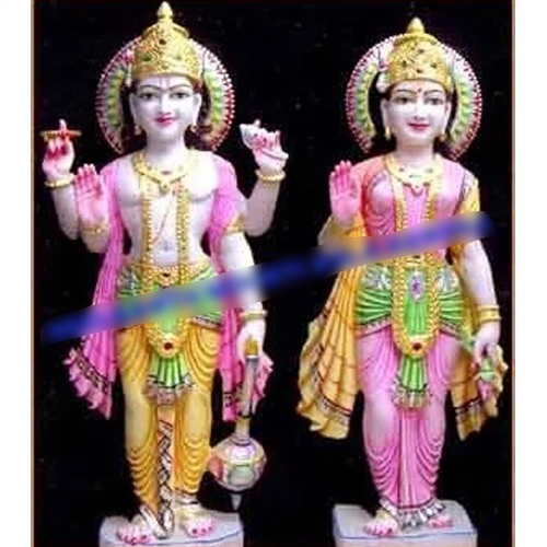 Marble Lord Vishnu Laxmi - Finishing: Polishing