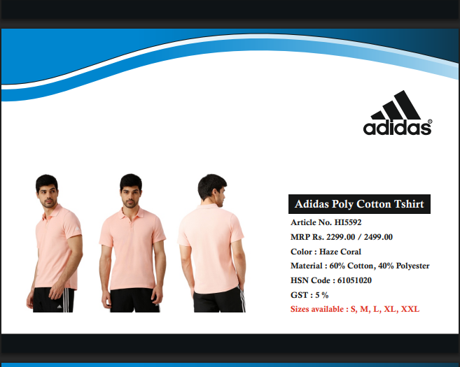 ADIDAS PLAIN T-SHIRT