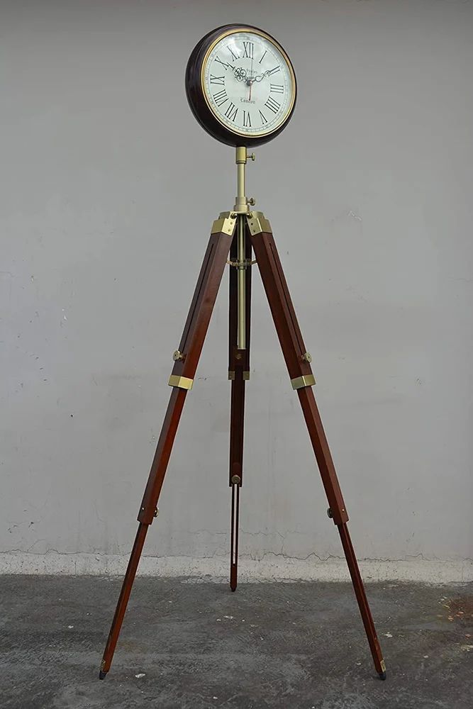 Handmade Wooden Tripod Stand Clock 70