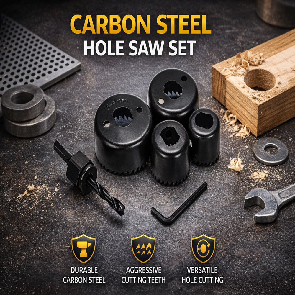 Carbon Steel Hole Saw Set, 6-Piece Kit with 1-1/4