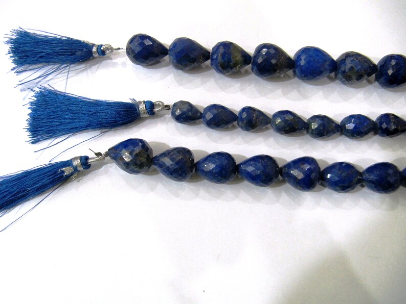 Natural Lapis Lazuli Teardrop Briolette Beads Sold Per Pack Of 2 Loose Beads