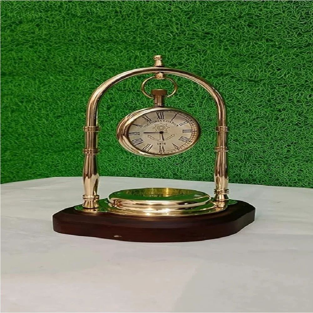 Maritime Compass Base Nautical Table Clock