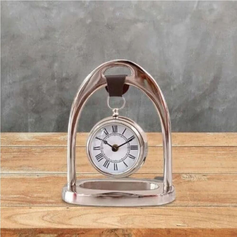 Chrome Finish Decor Shelf & Desk Clock