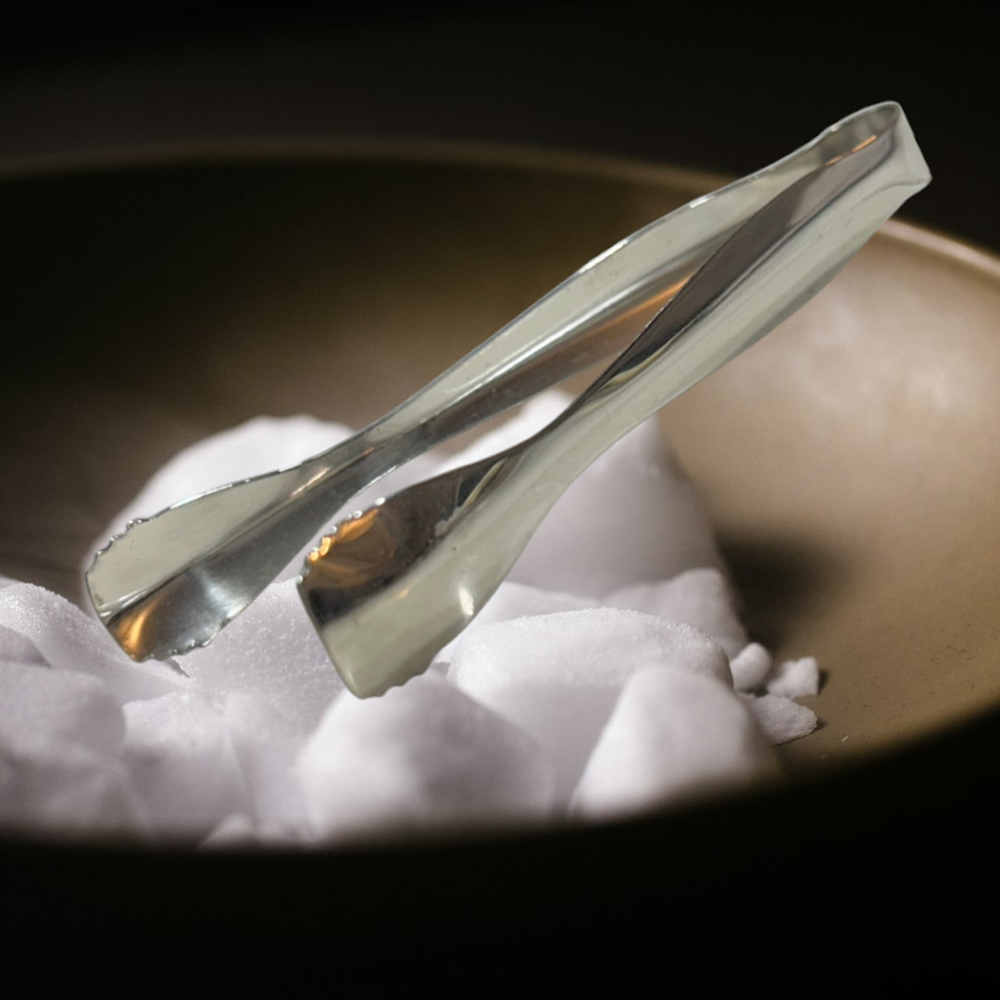 Stainless Steel Diamond Sugar Tong - Color: Silver